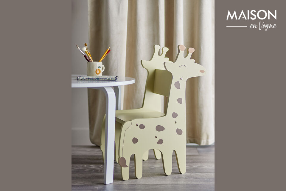 Kinderstoel giraffe van meerkleurig MDF Ibber - 4