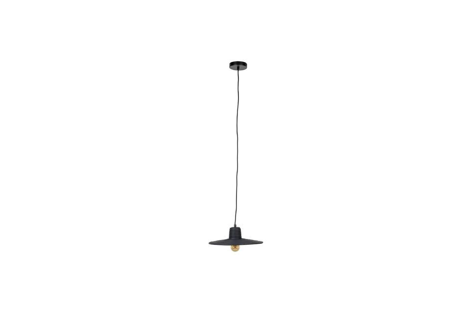 Kleine hanglamp van zwart rotan Balance Zuiver