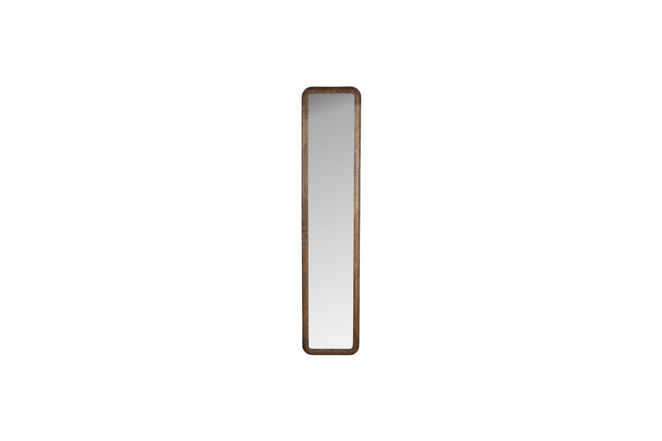 Kleine rechthoekige spiegel in beige hout Nyko White Label