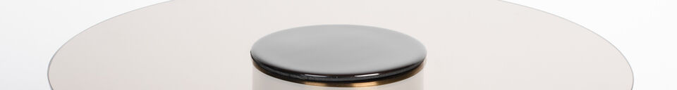 Materialbeschreibung Kleiner Beistelltisch aus gehärtetem Glas in Beige Mohra
