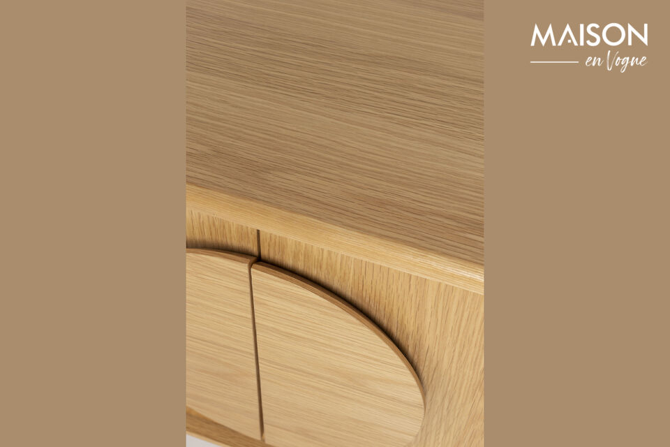 Kleines Sideboard aus beigem Holz Groove - 9