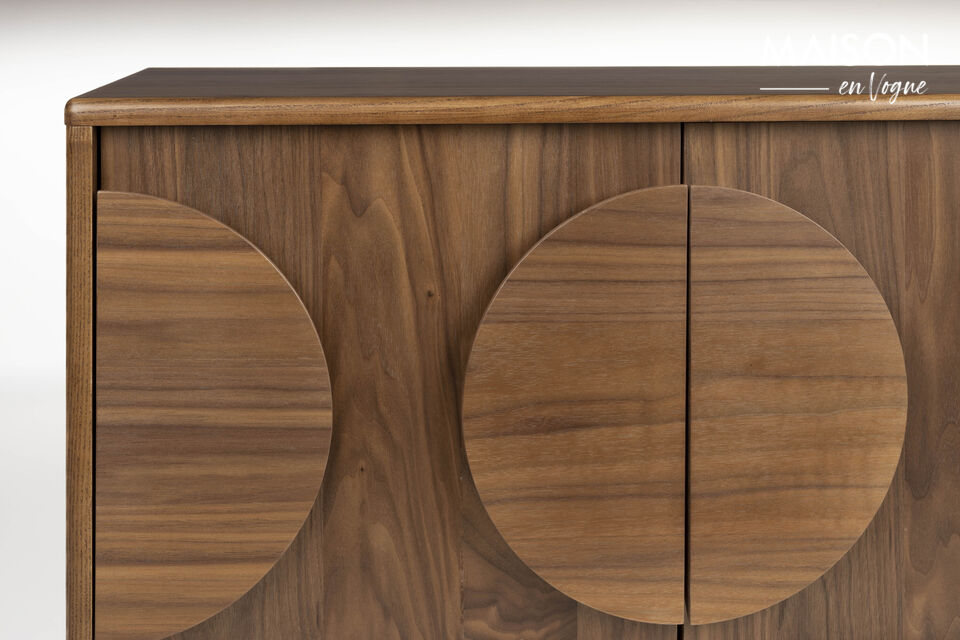 Kleines Sideboard aus braunem Holz Groove - 12