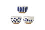 Miniatuur Kom set van 3 Ø12,5 cm van blauw steengoed Linora Productfoto