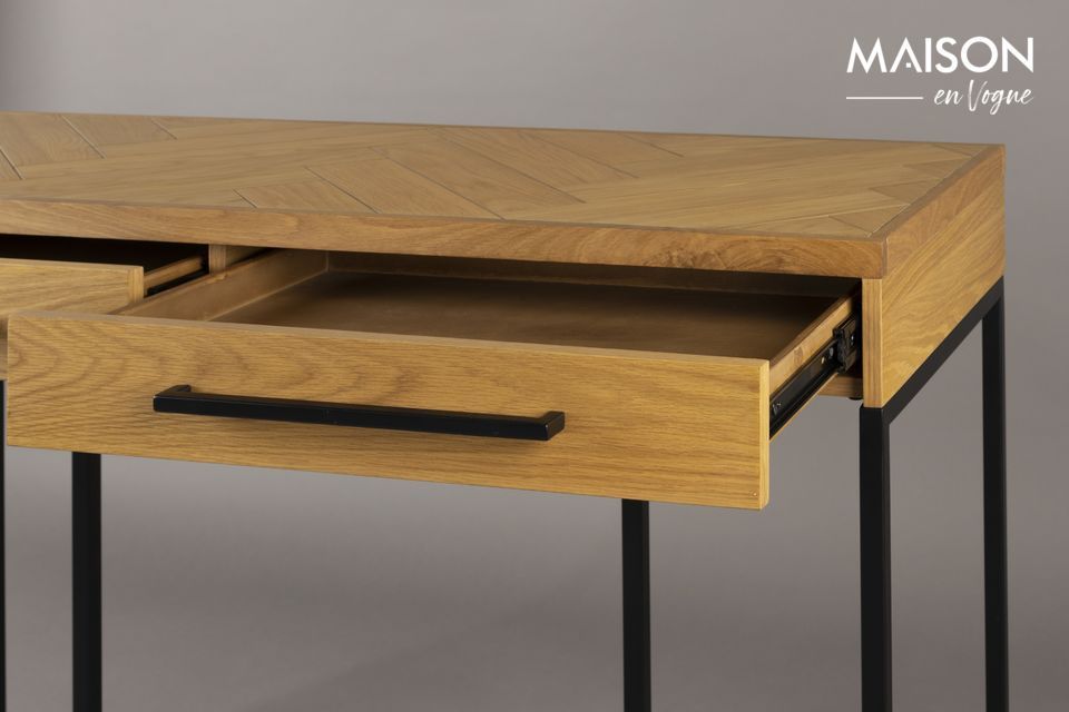 Konsole 120 cm aus Eiche und schwarzem Metall Class - 8