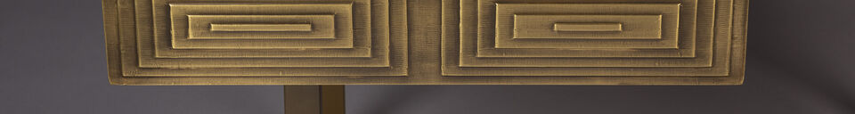 Materialbeschreibung Konsolentisch aus Mangoholz und Gold Volan