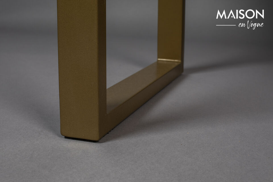 Konsolentisch aus Mangoholz und Gold Volan - 7