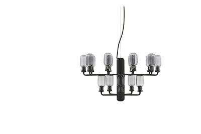 Kronleuchter aus Metall und schwarzem Marmor Amp