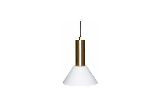 Lampada a sospensione in vetro a contrasto in ottone