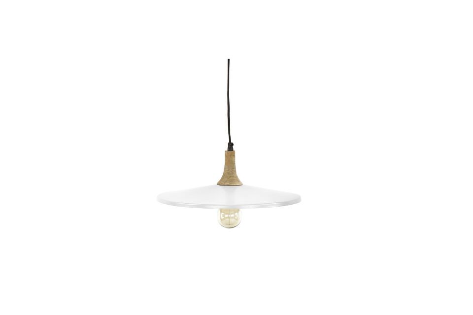 Lampada a sospensione rotonda in metallo bianco Brampton Pomax