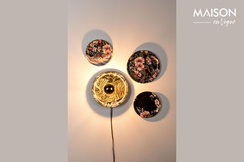 Lampada da parete Tiger in ferro multicolore Bold Monkey