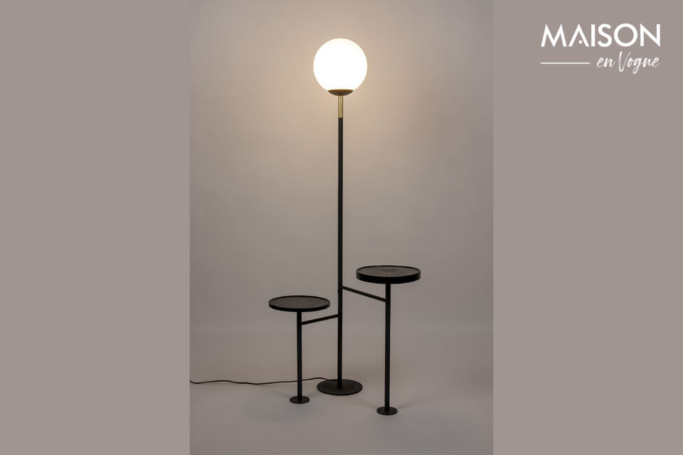 Lampadaire avec tables en métal noir Orion Zuiver