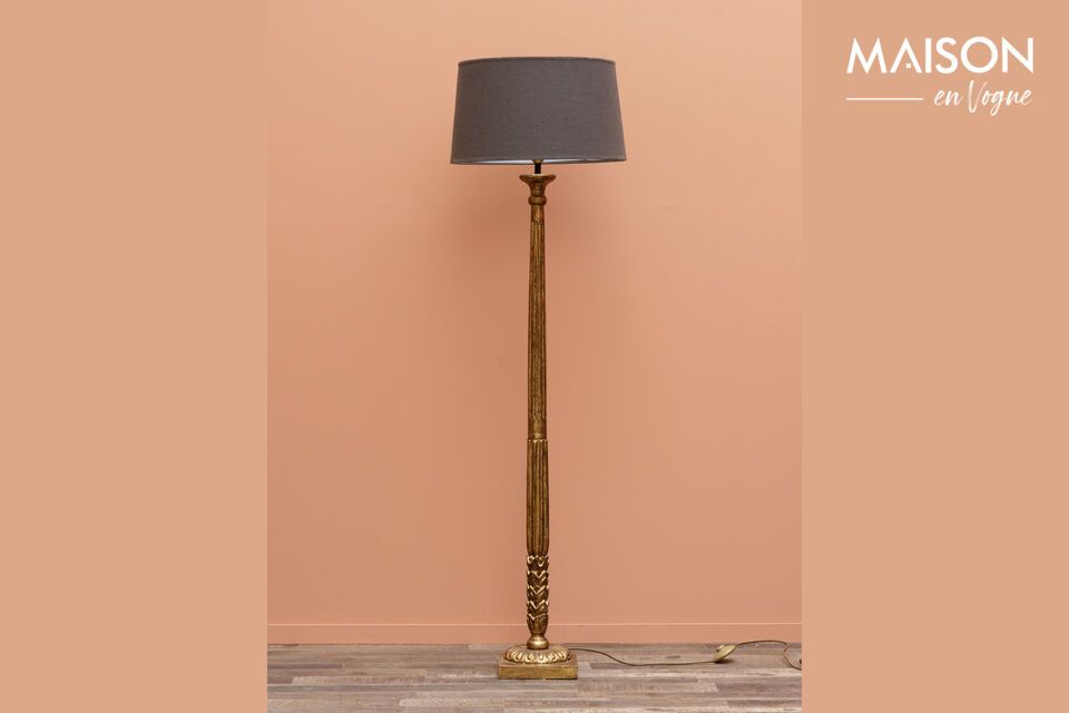 Lampadaire en bois or Grâce Chehoma