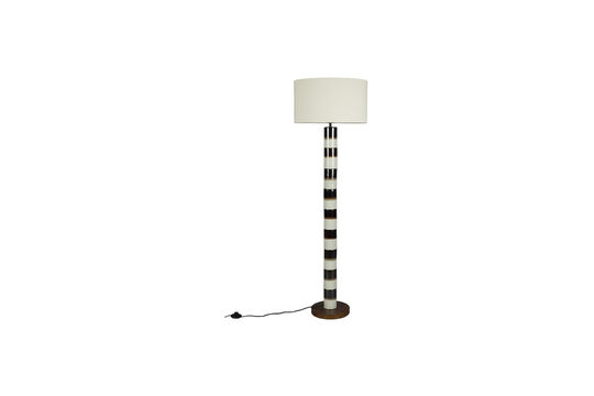 Lampadaire en lin beige et noyer Vertigo Détouré