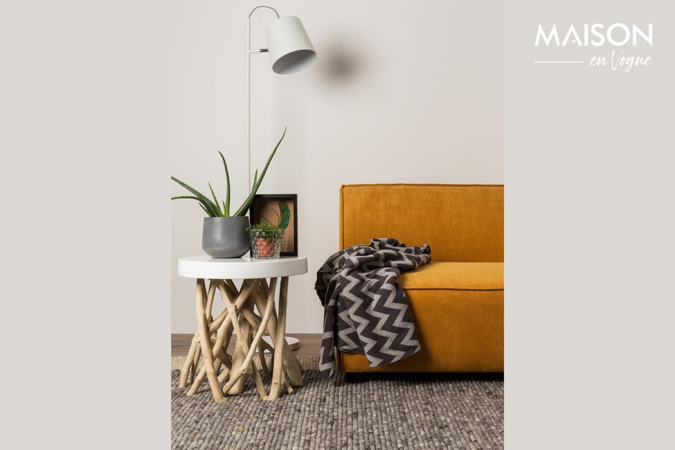 Lampadaire en métal blanc Buckle Head - 5
