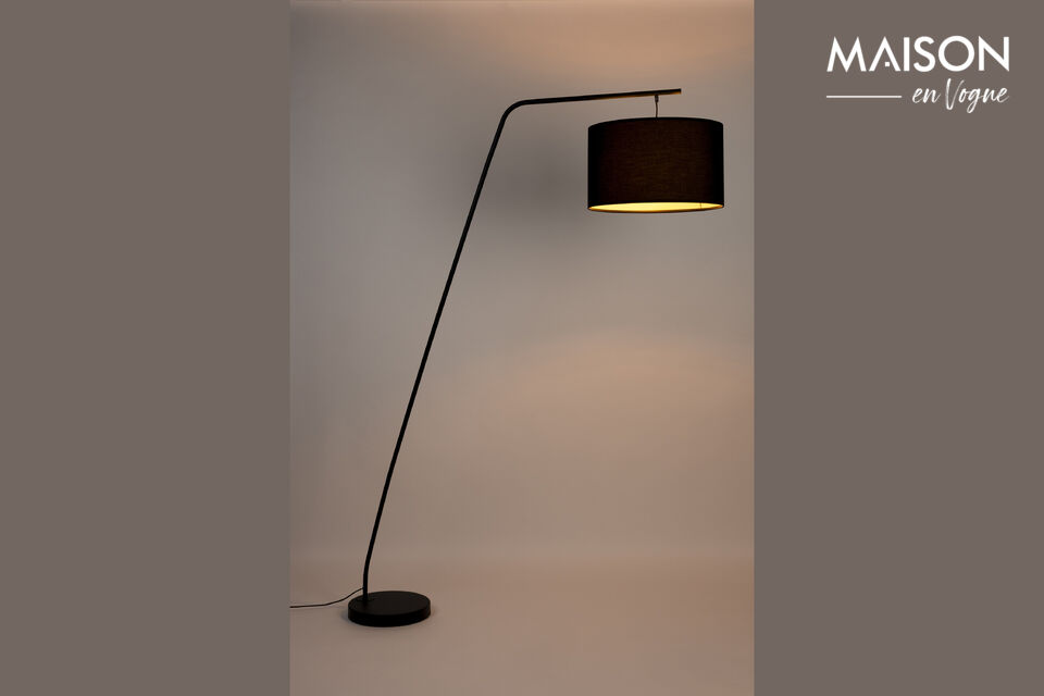 Lampadaire en métal noir Martine White Label