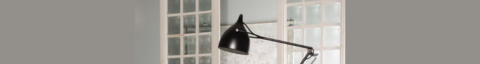 Mise en avant matière Lampadaire Reader noir mat