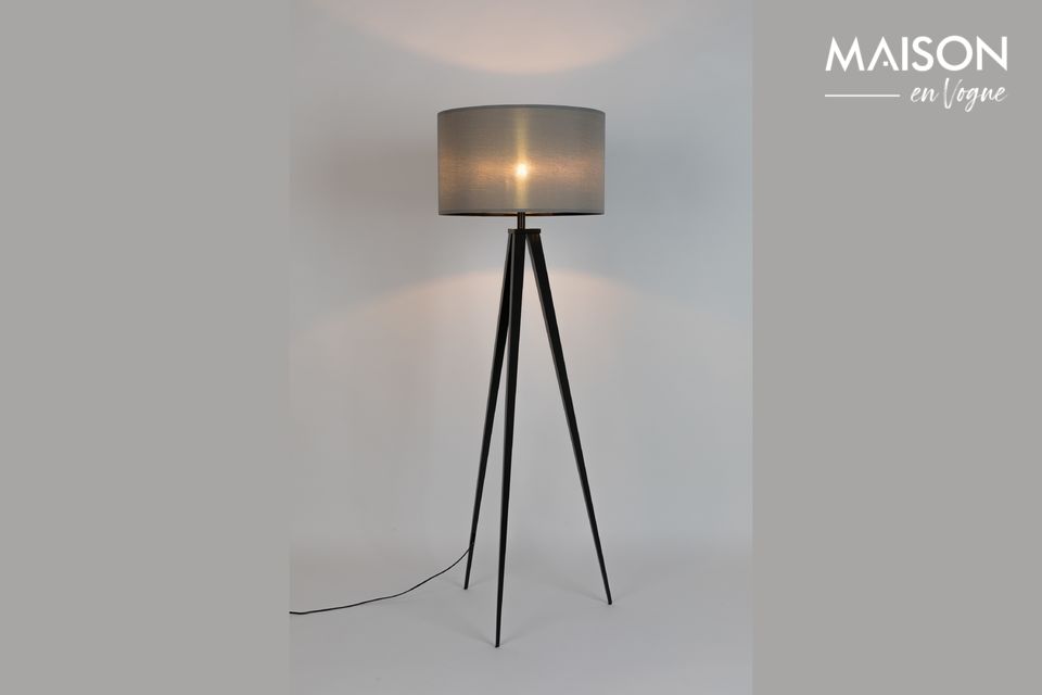 Lampe Tripod Noir et Gris Zuiver Luminaire Design sur Trépied en Métal  Abat-Jour en Polyester 50x50x157cm - L'Héritier du Temps