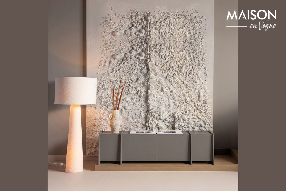 Lampadaire au design minimaliste Enti&egrave;rement recouvert d\'un boucl&eacute; doux Les deux