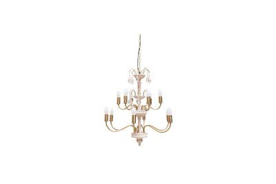 Lampadario in metallo bianco Saumur