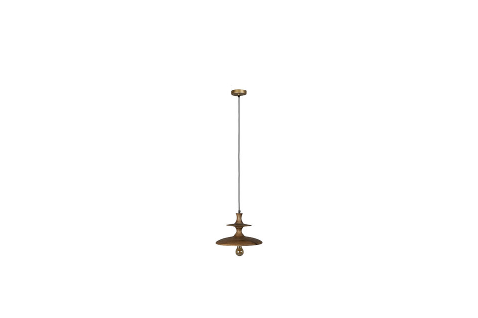 Lámpara colgante pequeña de madera de mango beige Cath DutchBone