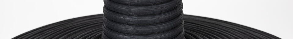 Descriptivo Materiales Lámpara colgante pequeña de ratán negro Balance