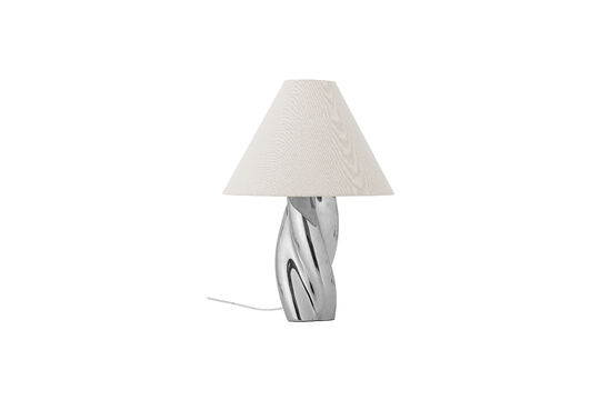 Lámpara de mesa D35xH49 cm de gres plateado Silva Clipped