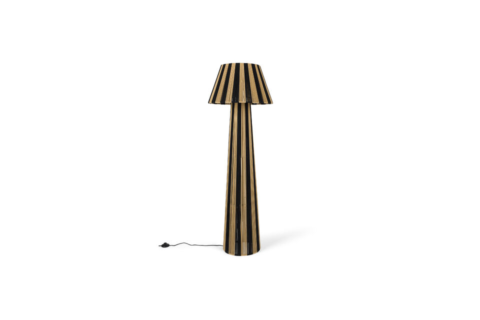 Lámpara de pie de metal negro Stripe it up Bold Monkey