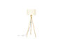Miniatura Lámpara de pie trípode de bambú blanco Fan Clipped