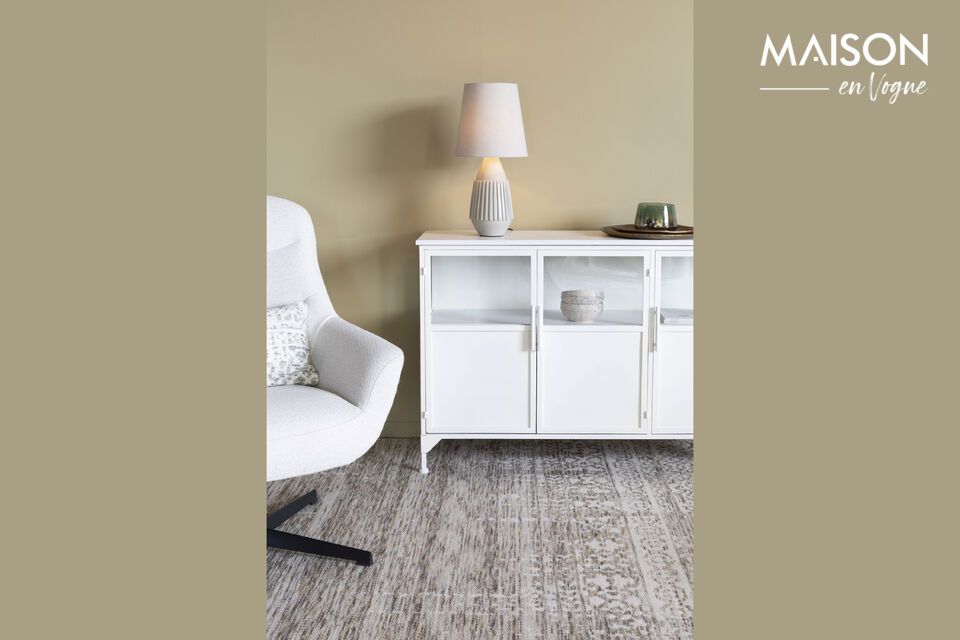 Descubra el minimalismo elegante con la lámpara de sobremesa de aluminio beige