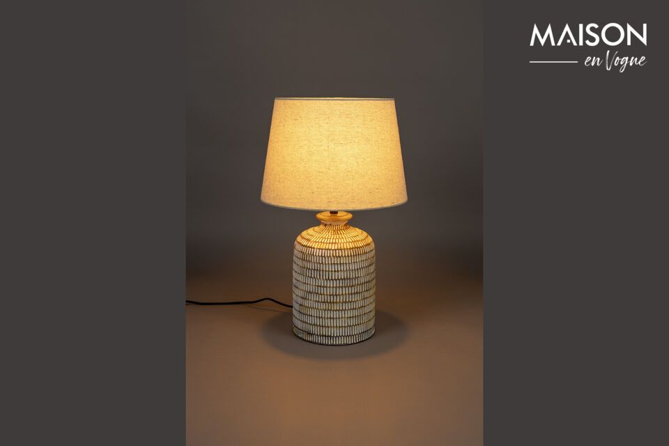 Lámpara de sobremesa en cerámica beige Russel DutchBone