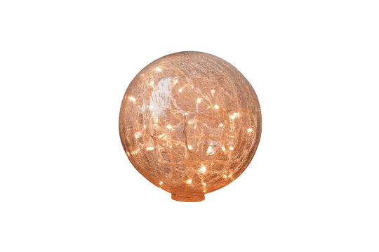 Lampe à poser 25 cm boule en verre clair craquelé Détouré