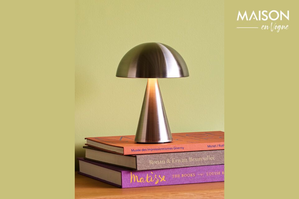 Lampe à poser en fer nickel Mush Hübsch