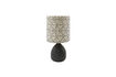 Miniature Lampe à poser H29 cm en grès et lin noir Flores 1