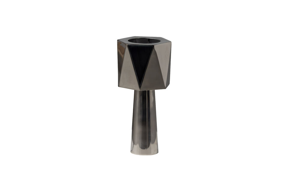 Lampe de table chromée élégante Design géométrique Compatible avec une ampoule E27 (non