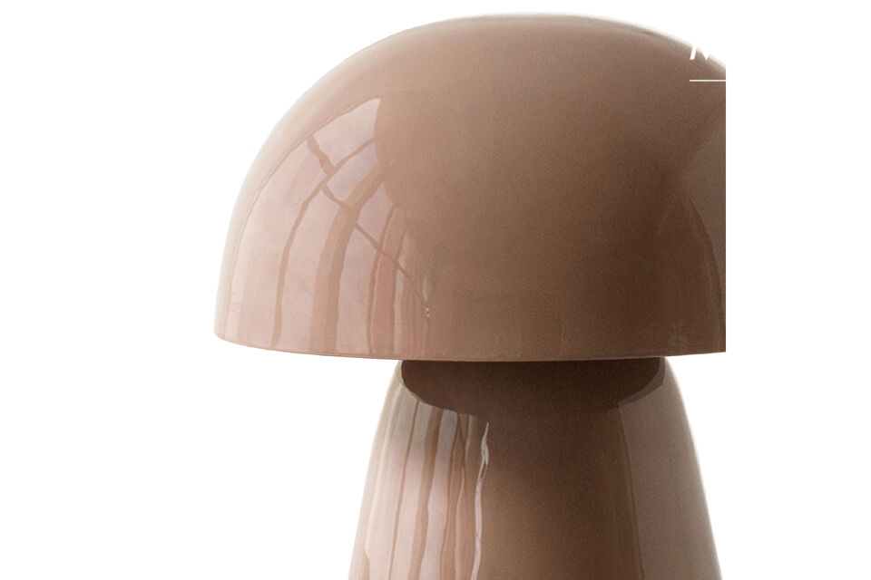 Silhouette de champignon sculpturale Rose poudr&eacute; avec finition haute brillance Une