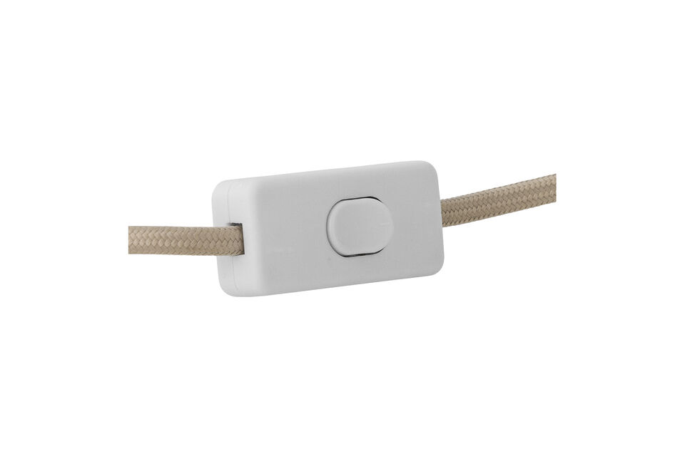 Lampe de table D20xH30 cm en polyester blanc Emmie - 3