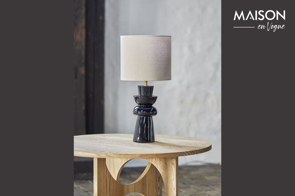 Lampe de table D25xH53 cm en grès noir Lio - 4
