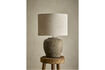 Miniature Lampe de table D44xH62 cm en grès gris Isabelle 5