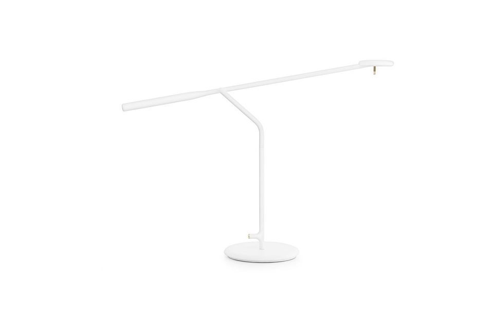 Lampe de table en métal laqué blanc Flow Normann Copenhagen