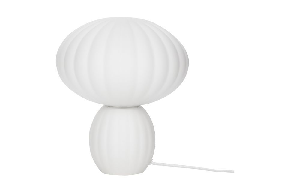 Lampe de table en verre blanc Kumu Hübsch