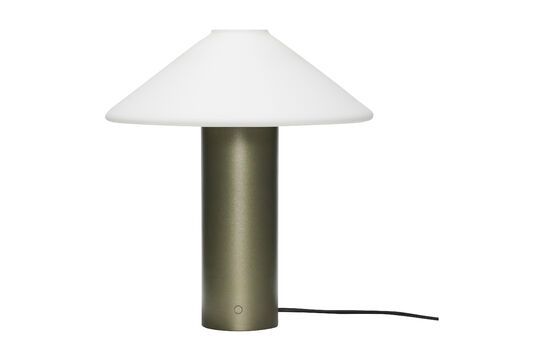 Lampe de table en verre vert foncé Orbit Détouré