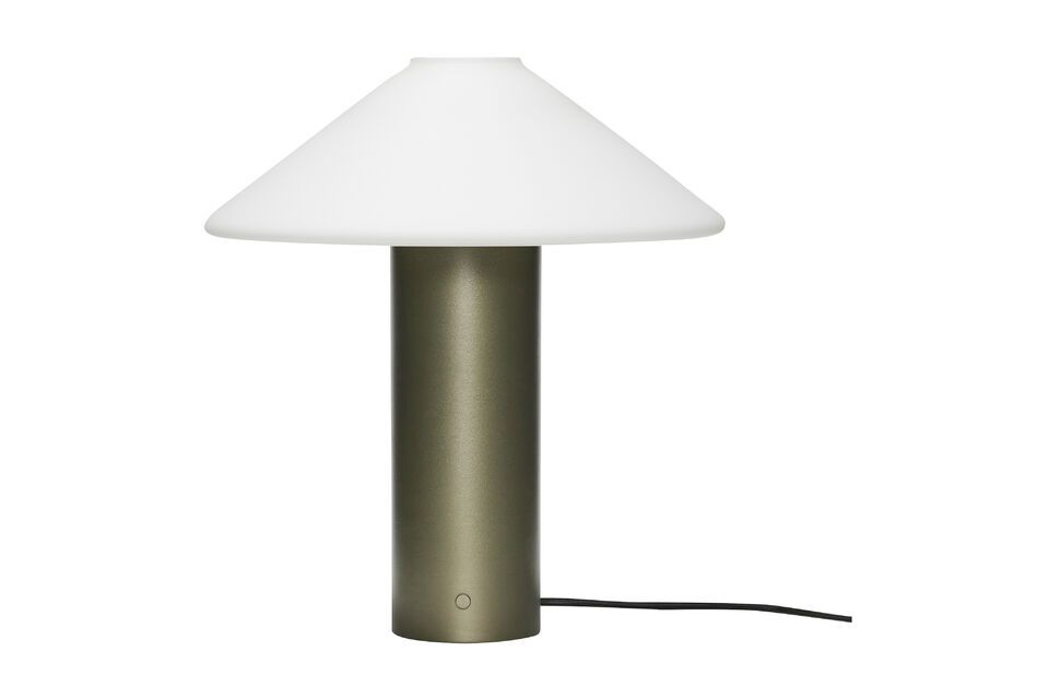 Lampe de table en verre vert foncé Orbit Hübsch