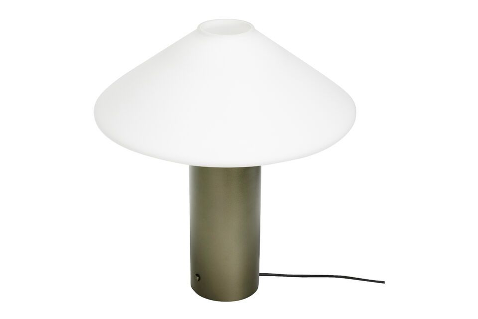 La lampe de table en verre vert foncé Orbit enrichit votre espace de sa couleur profonde et