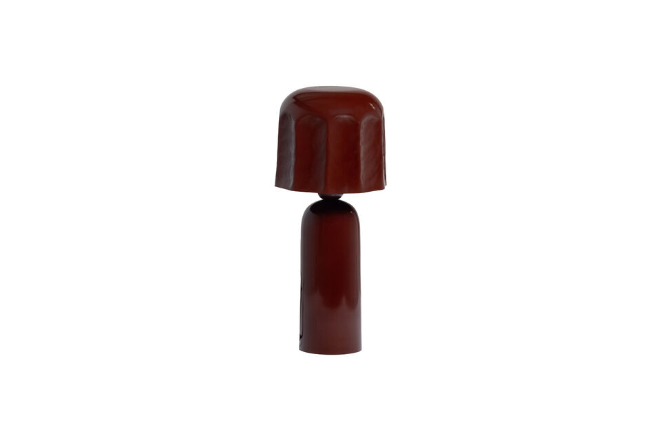 Lampe de table H39 cm métal brun-rouge Lumira Woood