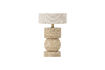 Miniature Lampe de table H53 cm en travertin et lin Nature Marci 6