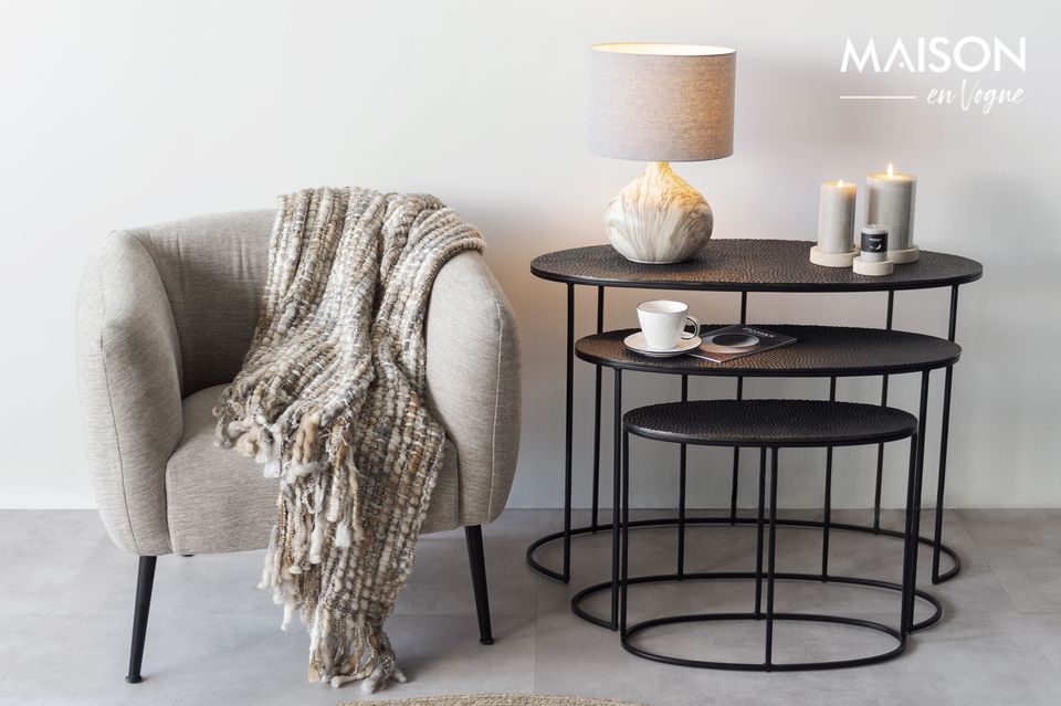 Belle lampe en céramique et tissu