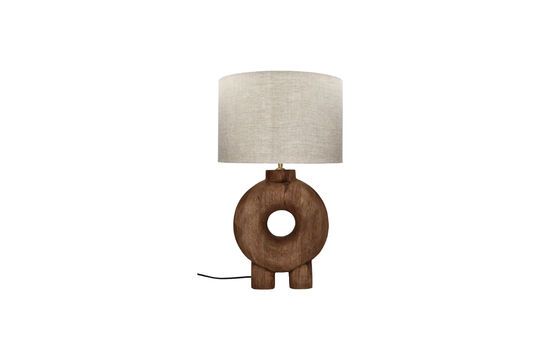 Lampe ronde en bois marron Lampedusa Détouré