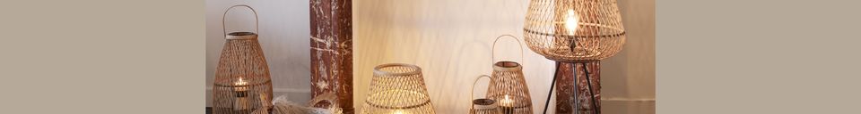 Mise en avant matière Lampe tressée en bambou Tao