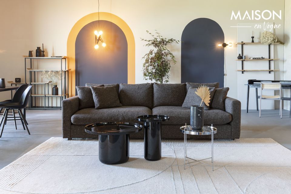 A large designer fabric sofa built to last