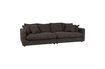 Miniature Large 3 seater sofa in brown fabric Sense 7
